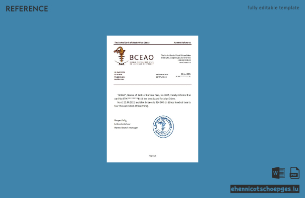 Burkina Faso Die Zentralbank der Westafrikanischen Staaten Referenzbeispiel Vorschau